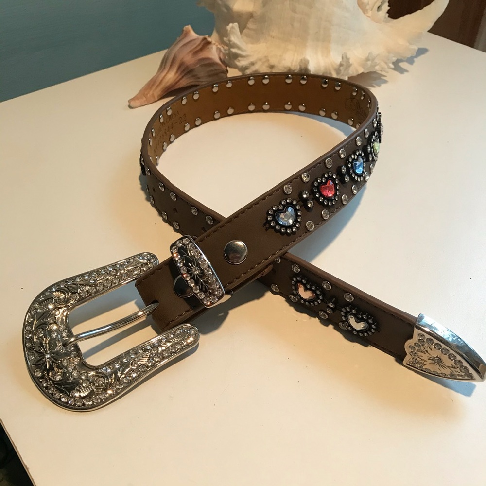 Nocona Girls Heart Bling Belt